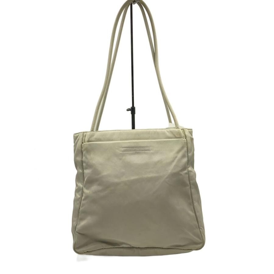 PRADA Gray Tote Bag Women Double Shoulder Straps Stains Rust 11.4in Auth