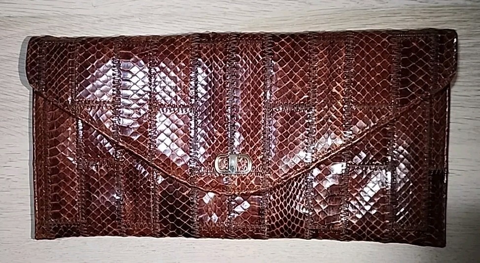 Valencia Bolso J Perez Vintage Snake Skin leather Clutch Bag