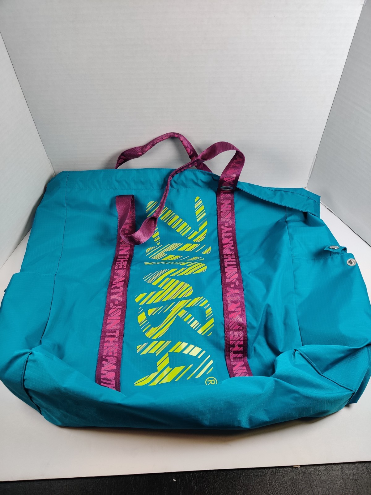 Zumba Wear Fast Dash Tote Bag Blue Gym Dance Bag 21″ x 17″