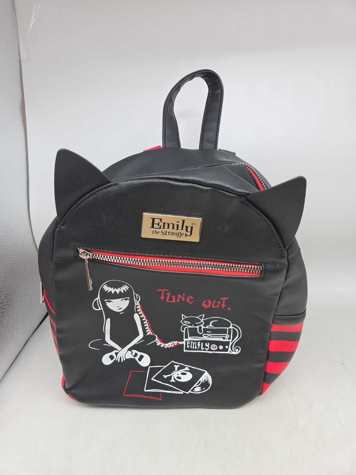 Emily the Strange, Tune Out, Mini Backpack, Bioworld, Cat Ear, Comic-Related
