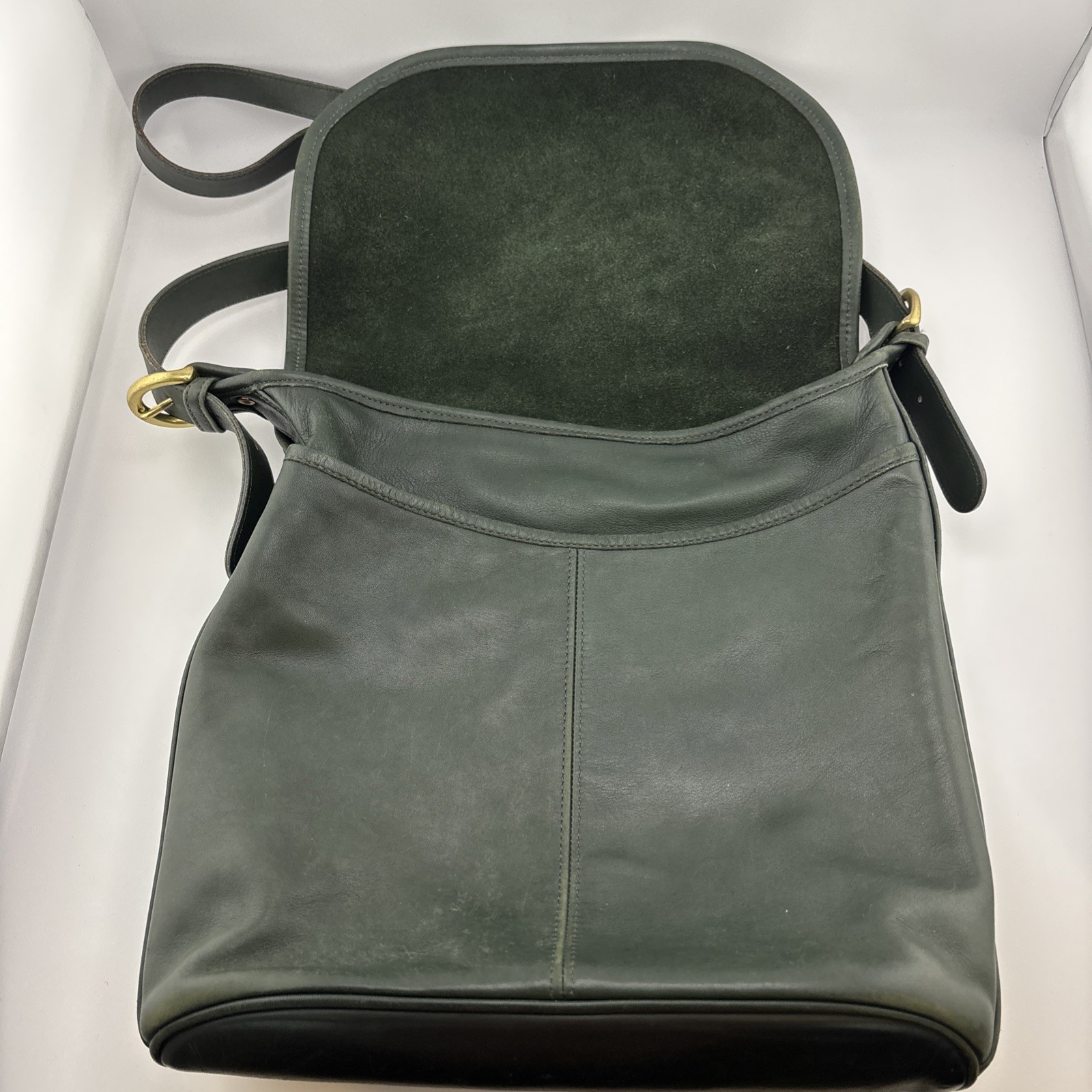 VTG Coach Whitney SoHo 0198-120 Leather 90s Crossbody Purse Bag Soft Rare Green