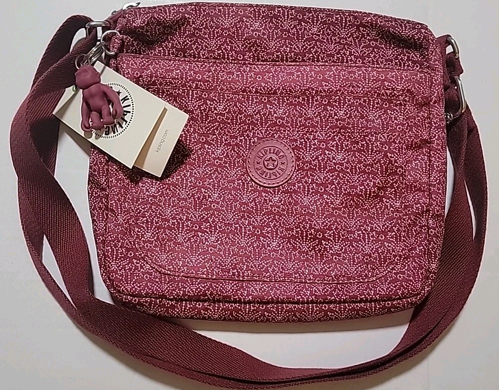 NWT Kipling Purse Sebastian Crossbody Dotted Flower w/Vinyl Gorilla