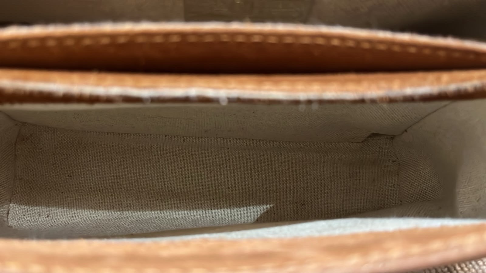 Carolina Herrera Logo Flap Brown Leather Top Handle Bag