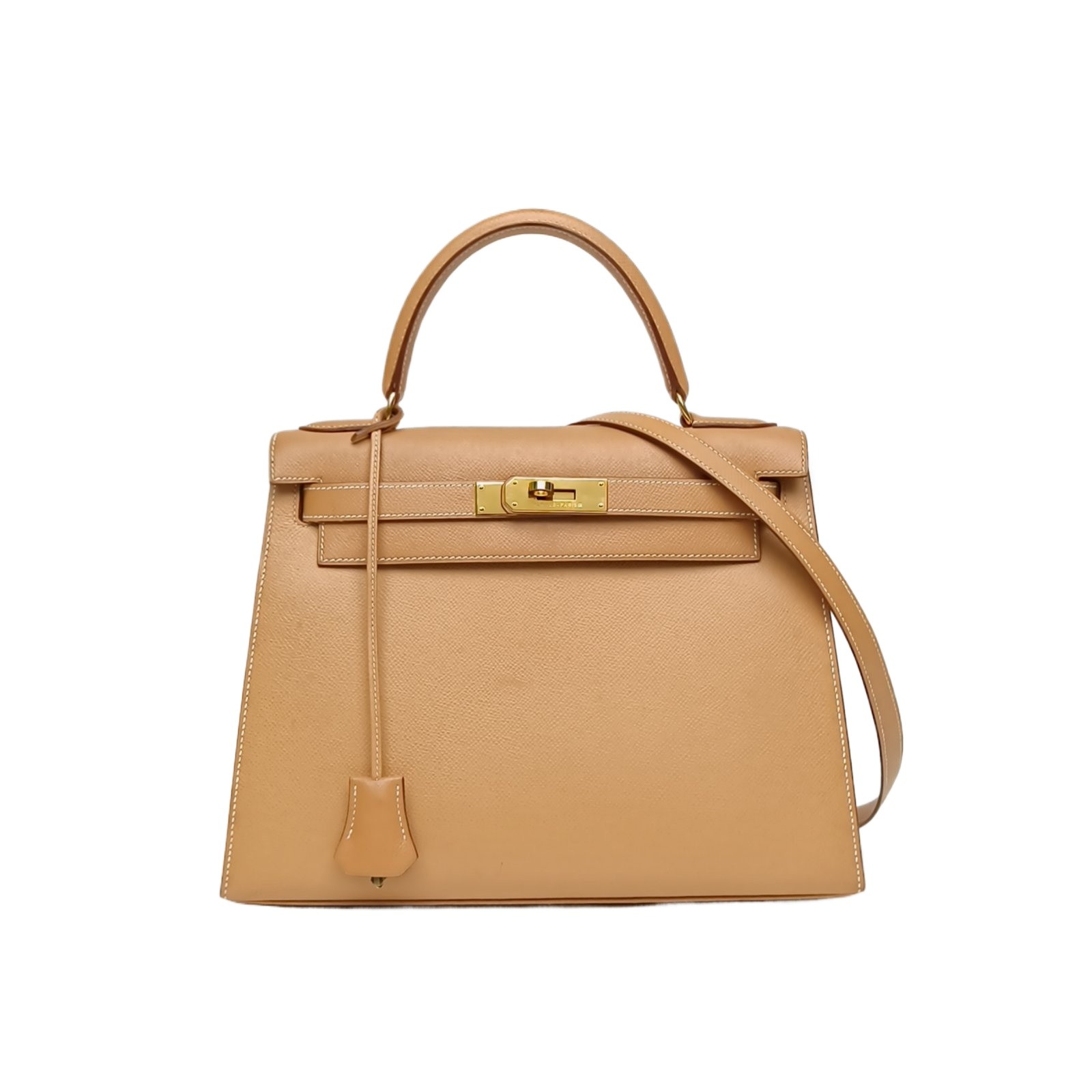 HERMES Kelly 28cm Sésame(2S) Epsom Leather 1994 Shoulder Bag