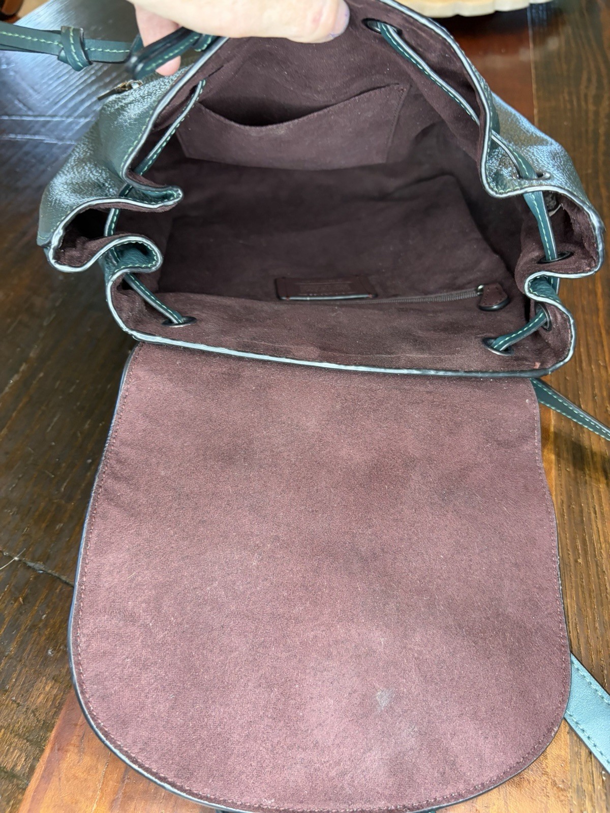 Authentic Coach Kleo Mixed Material Backpack Forest Green C7253 Unisex Bag Tote