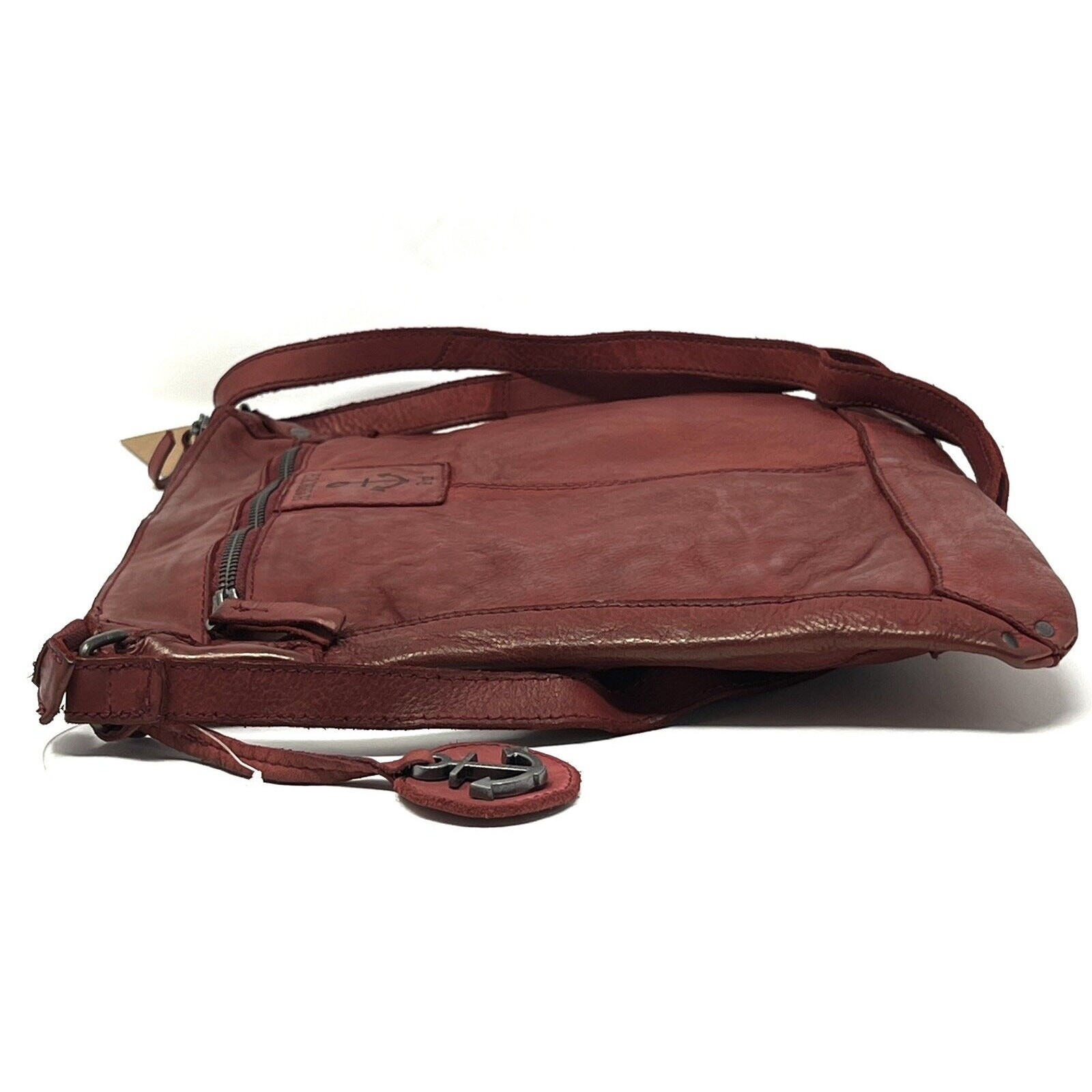 Harbour 2nd Vera Leather Crossbody Shoulder Bag Purse Flat Square Chili RED NWT