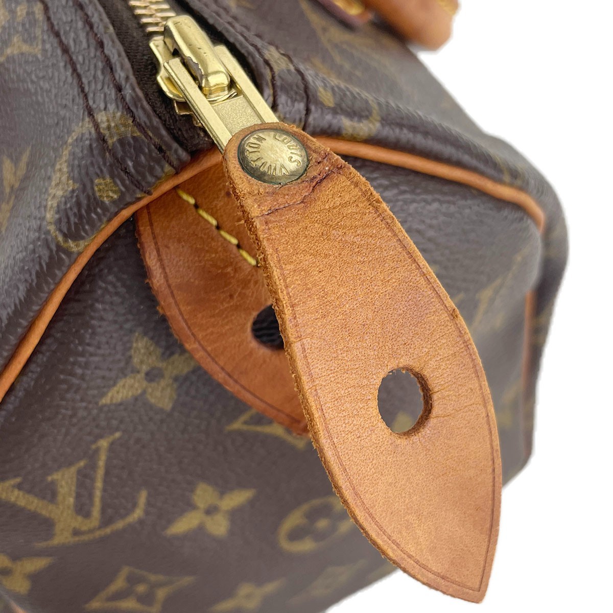 Louis Vuitton Monogram Speedy 25 Leather Fabric Brown Handbag 4512