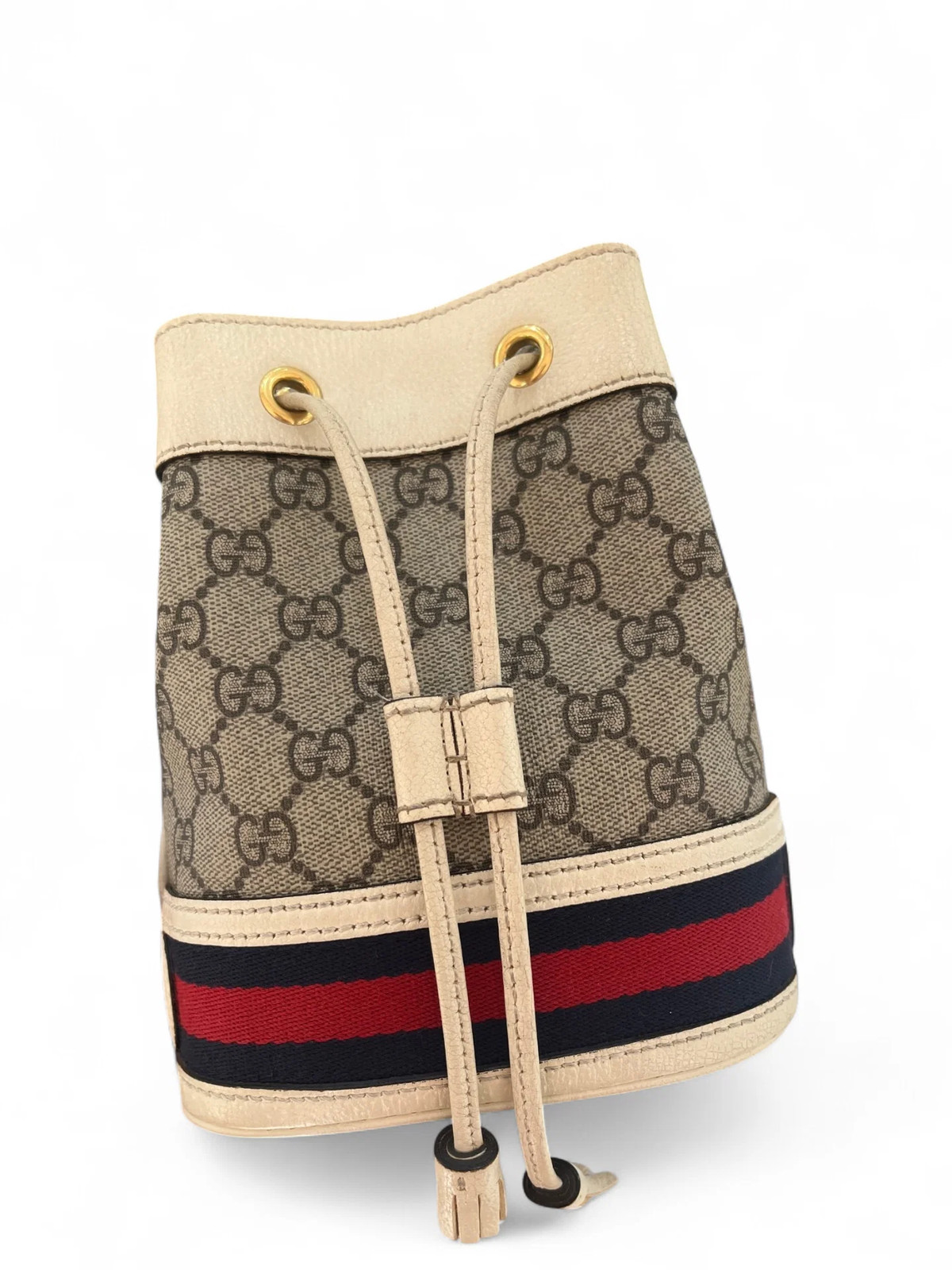 Gucci Bucket White Beige Gg Supreme Monogram (dj071526a4r)