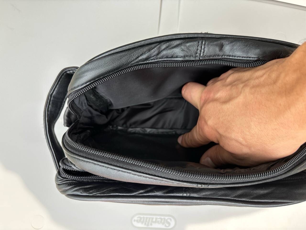 Multi-Use Leather Handbag 9 x 6 Inch