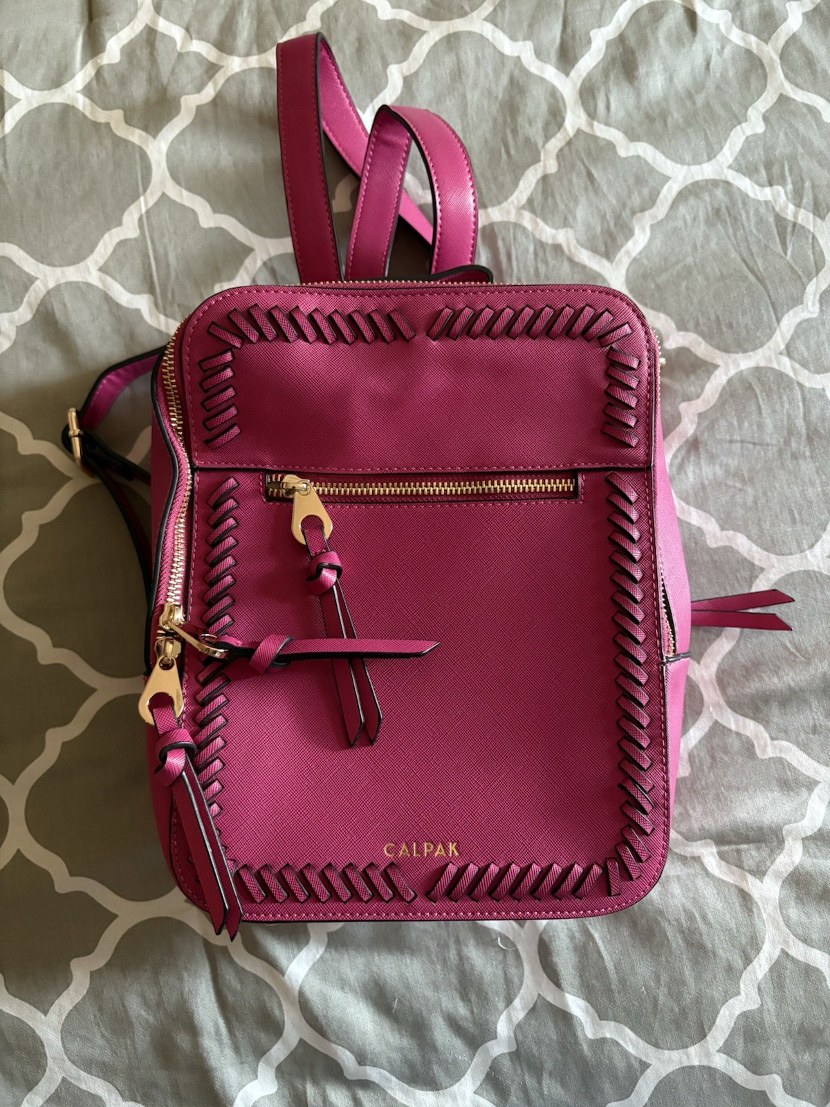 CALPAK Pink Mini Backpack Gold Hardware Zip Whipstitch w/ Original Dust Bag