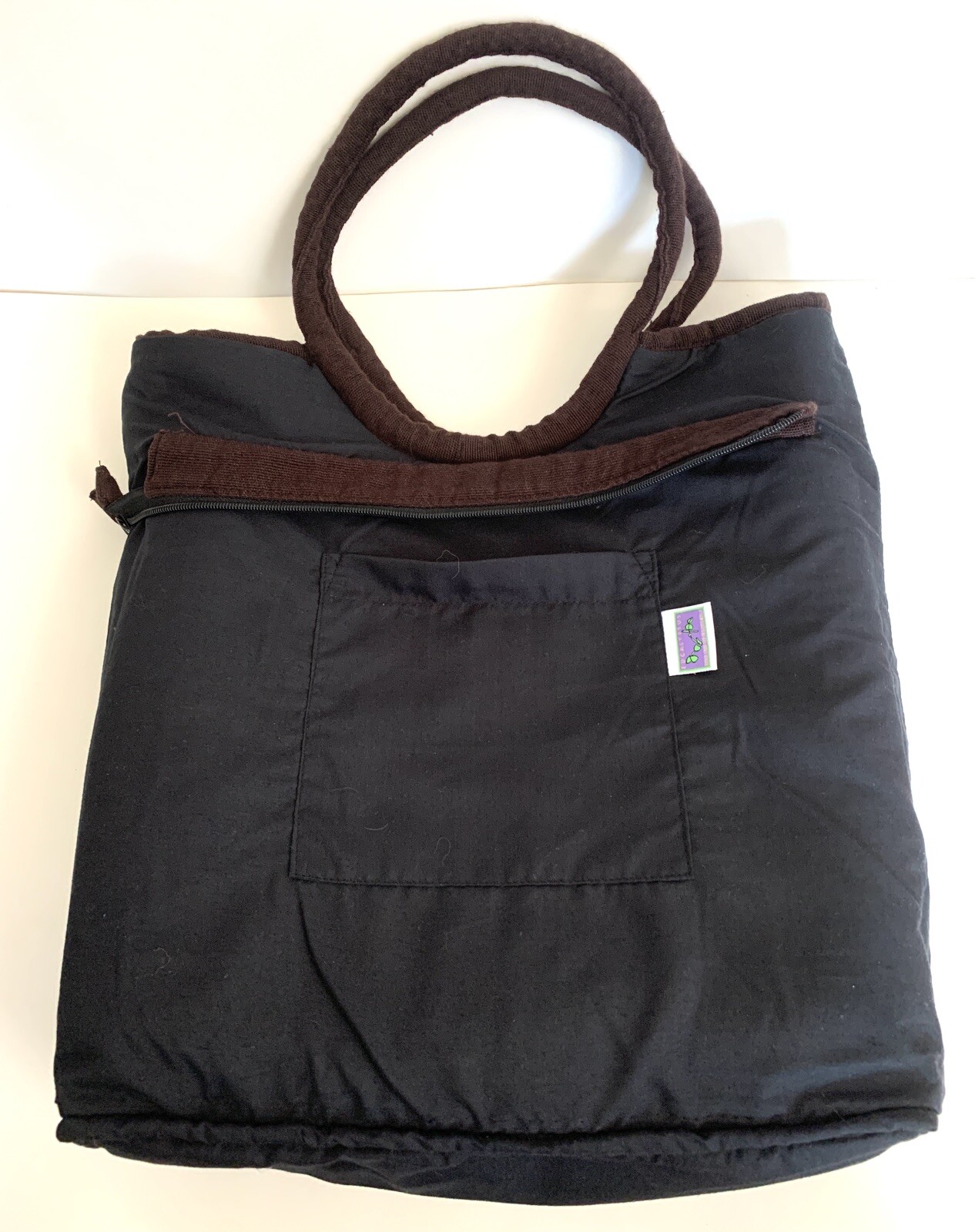 Embroidered Guatemala Cotton Bag Market Tote Brown Multi Color 16″ x 16″ X 4″