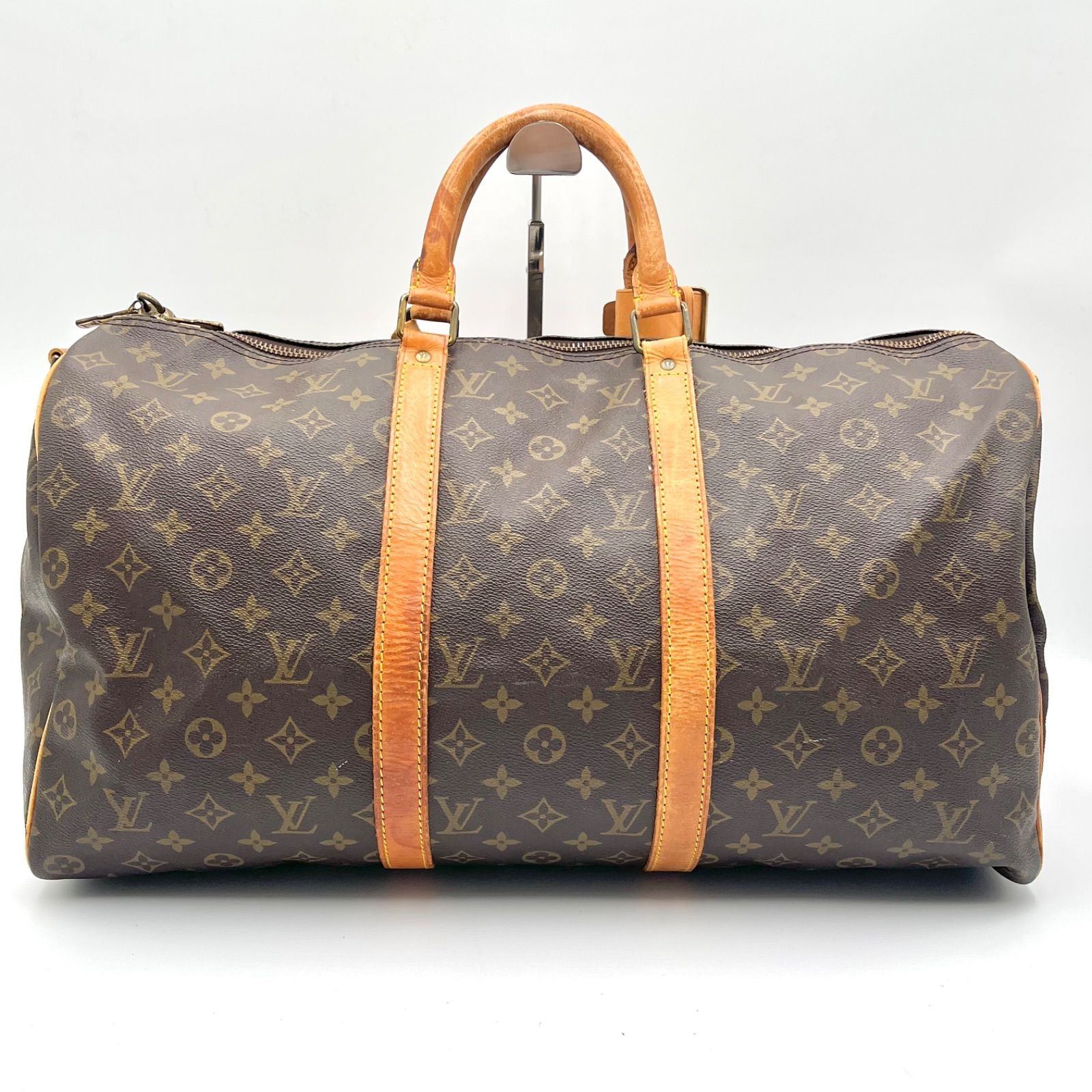 Auth LOUIS VUITTON MonogramKeepall Bandoulière 50 2Way Boston Bag M41416 2Y9386