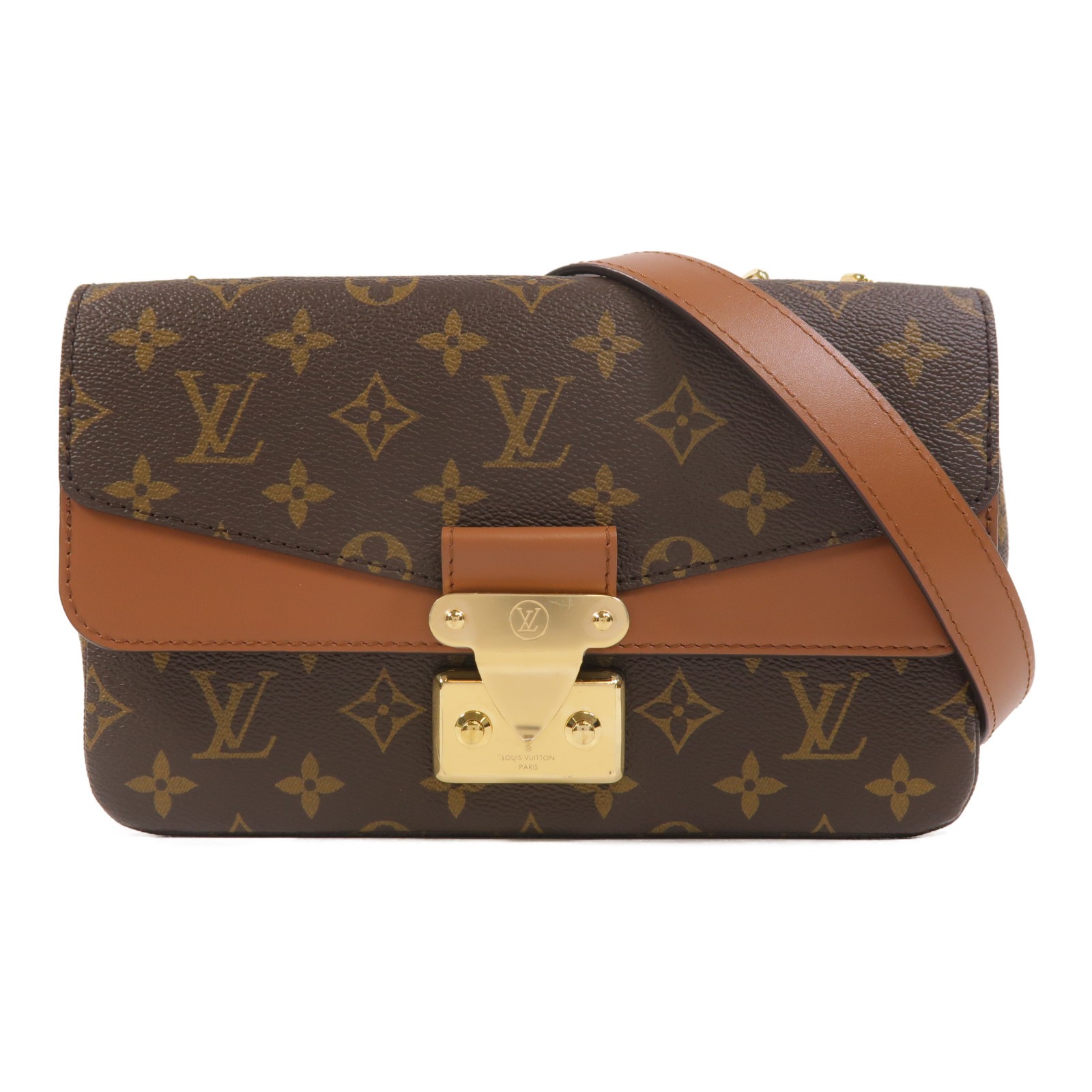 LOUIS VUITTON LV GHW Marceau Chain Shoulder Bag M46127 Monogram Brown
