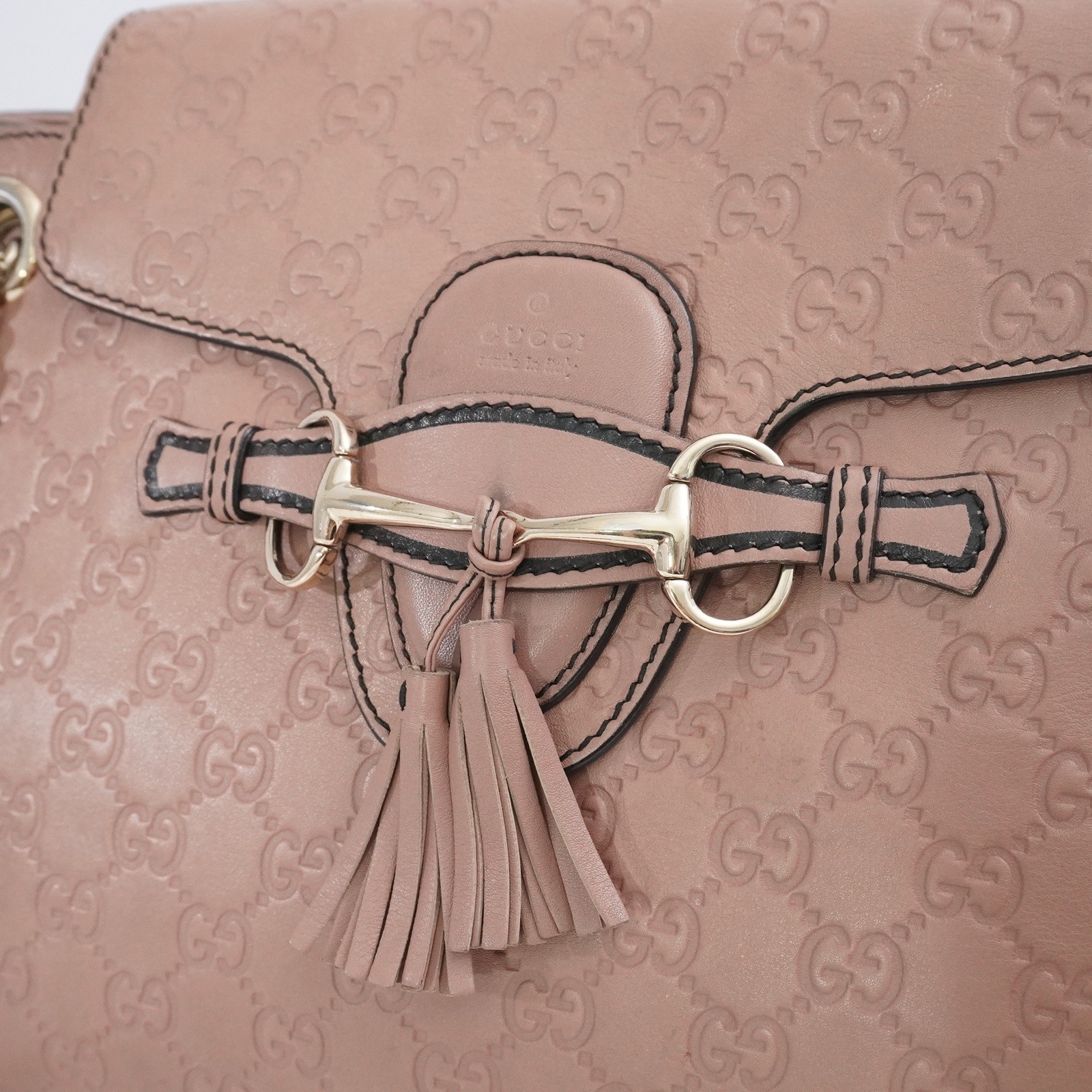 GUCCI Guccissima Horsebit Emily 295403 Chain Shoulder Bag 527066 Auth #53621A