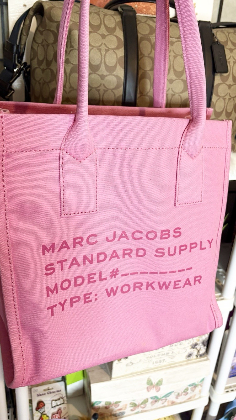Marc Jacobs Standard Supply Canvas Tote LARGE HUGE CANDY PINK