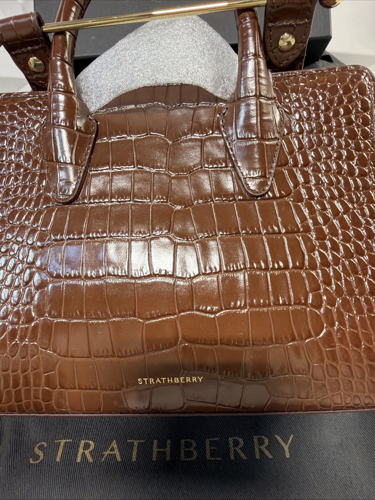 STRATHBERRY MINI TOTE CROC CHOCOLATE