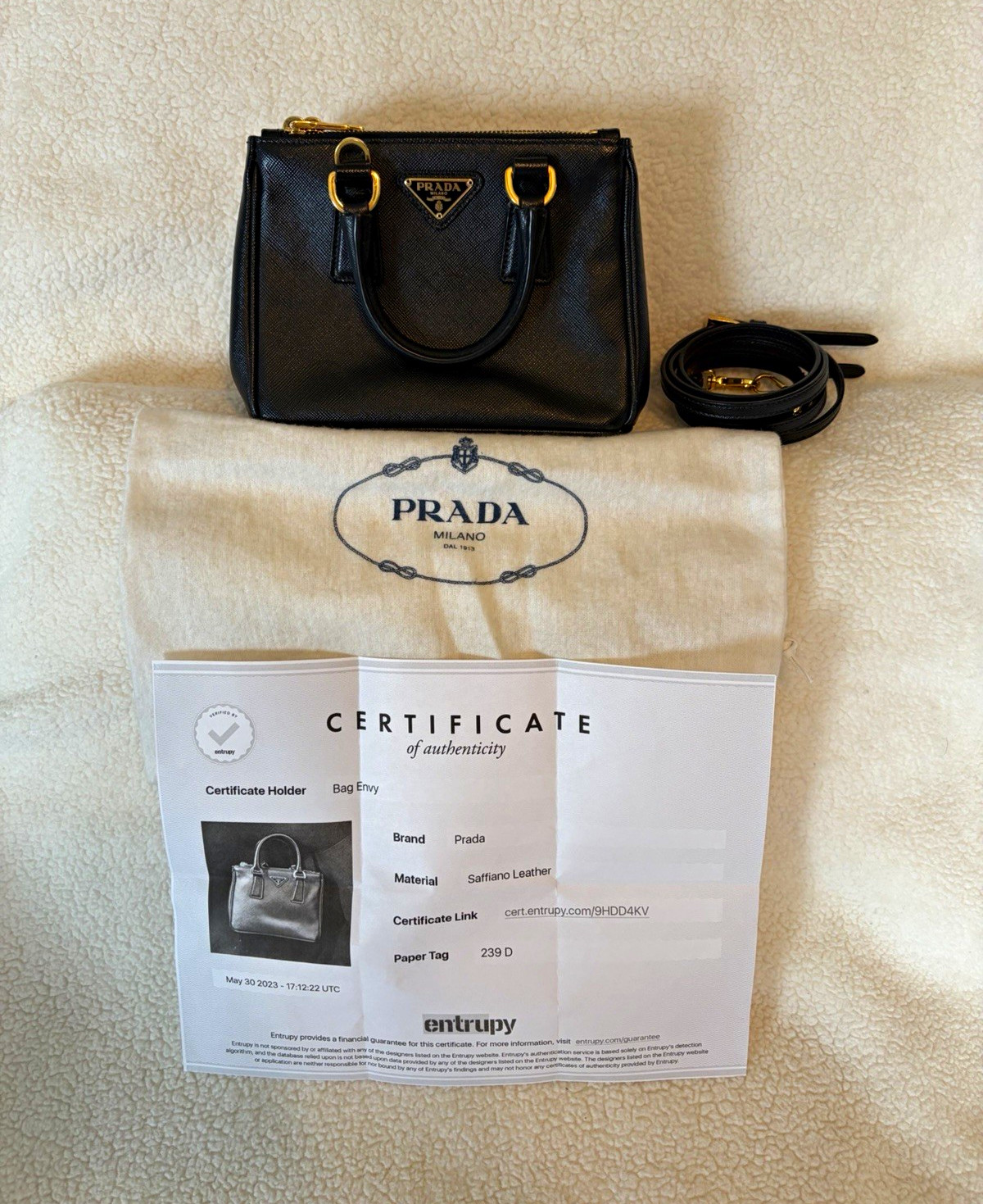 PRADA Galleria Micro Saffiano Leather Black Bag