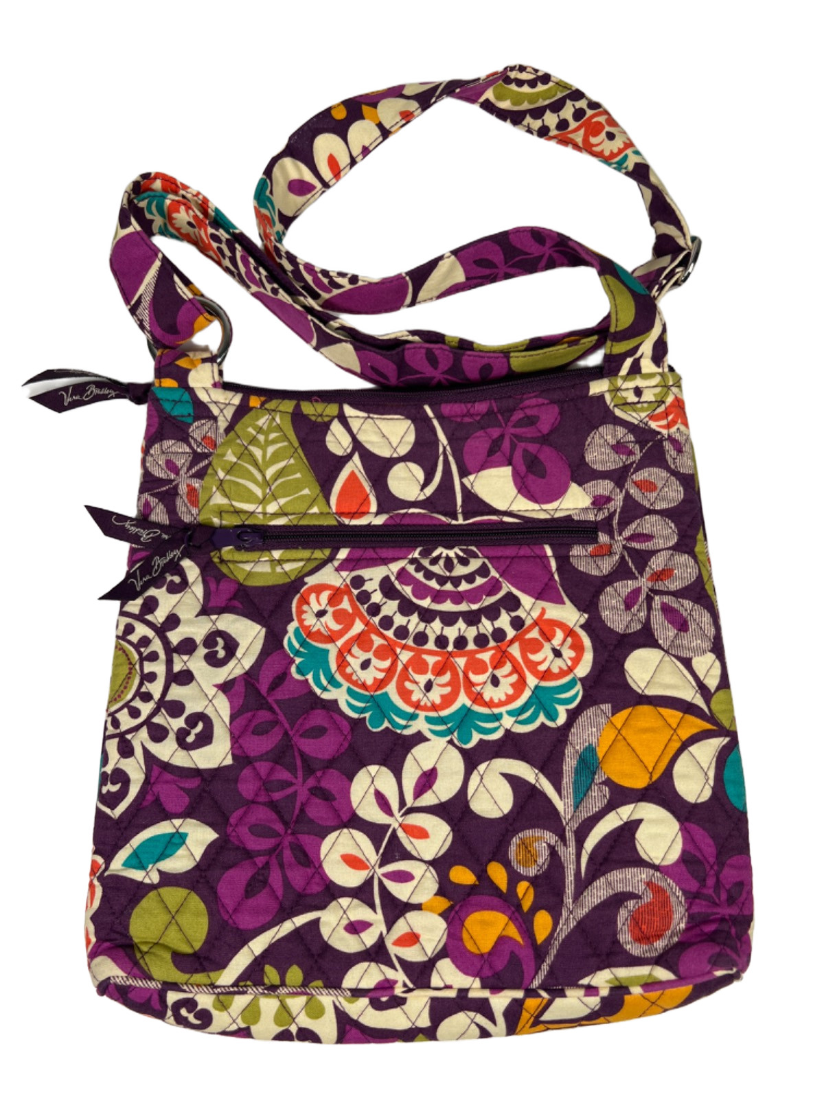 Vera Bradley Women’s Purple Plum Crazy Quilted Crossbody Purse