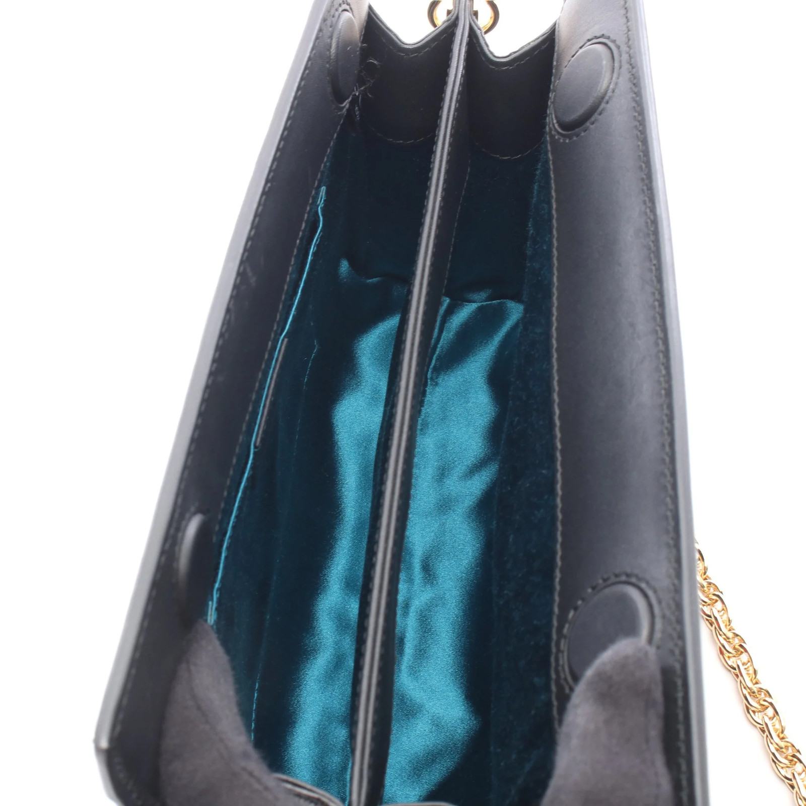 Gucci Chain Shoulder Shoulder Bag Black Leather #RCB14638