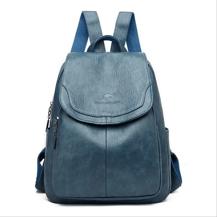 Soft Leather Backpack Women Vintage Shoulder Bag Ladies High Capacity