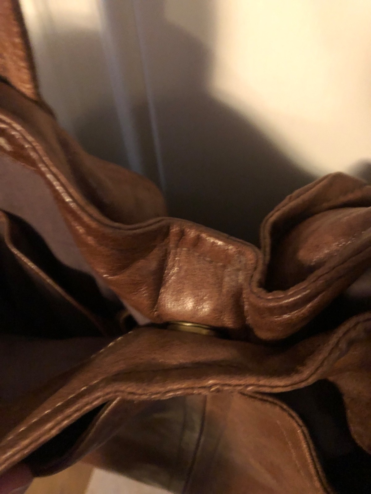 Kooba brown leather large shoulder bag buckle boho slouchy luxury Y2K