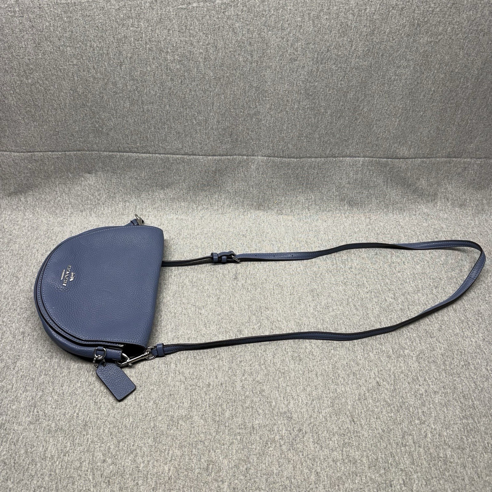 Coach C1432 Ellen Blue Periwinkle Pebbled Leather Crossbody Handbag Bag