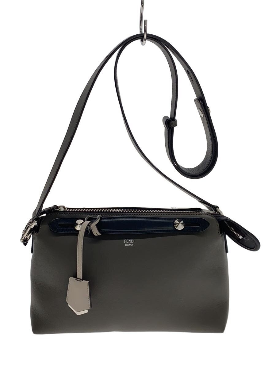 FENDI Shoulder Bag Leather GRY Gray Plain 8BL146 5QJ F03BL