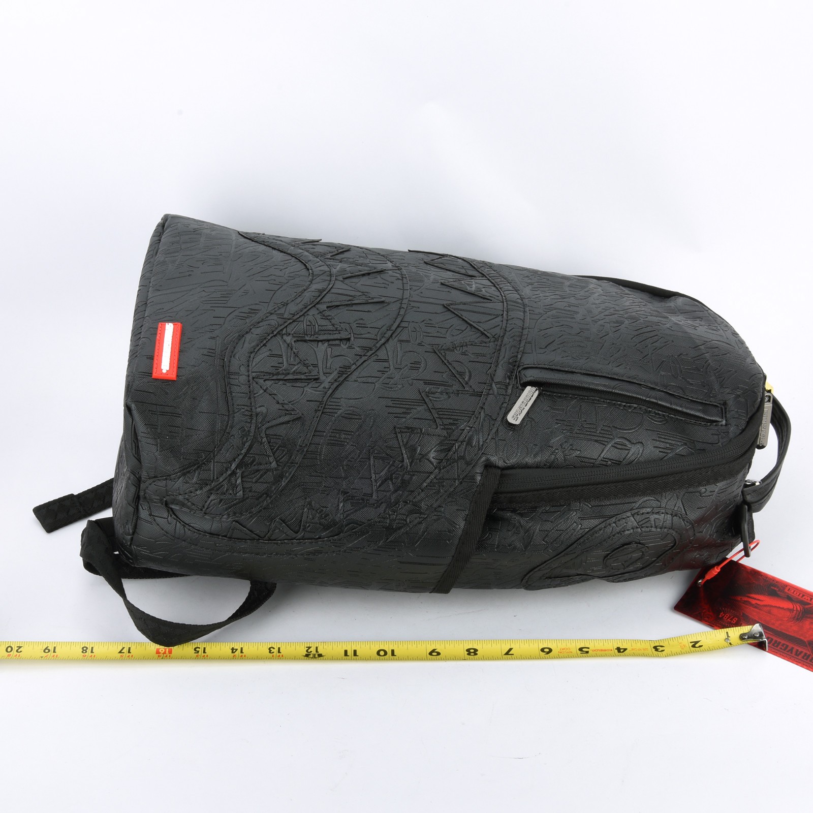 Sprayground Nightflight G800 Shark DLXV Leather Bag zipper Backpack Unisex Black