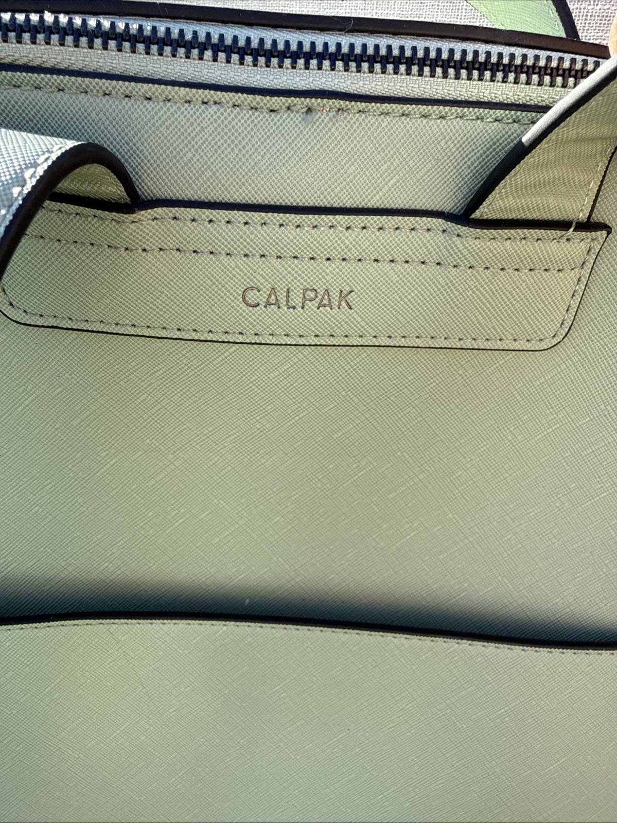 CALPAK Mint Green Kaya Backpack laptop, pink Silver Hardware Travel Sleeve