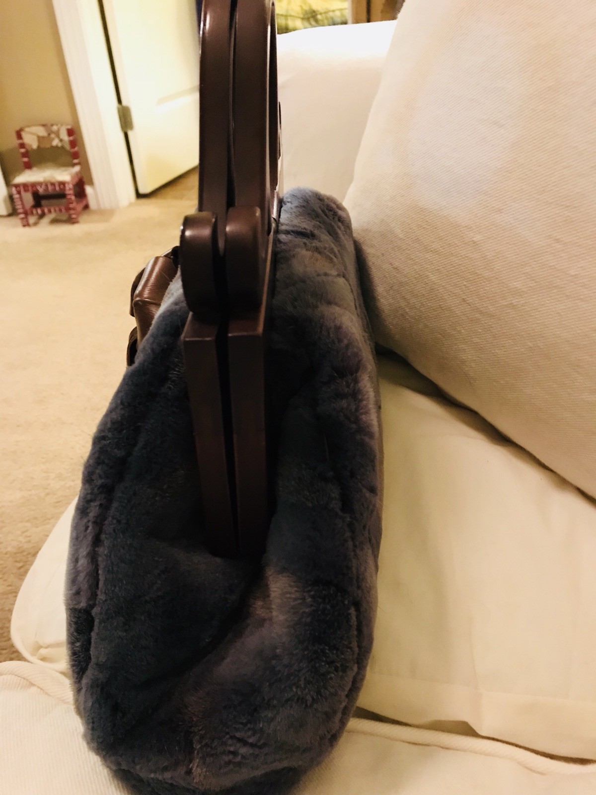 Designer sheared mink handbag by Anthony Luciano