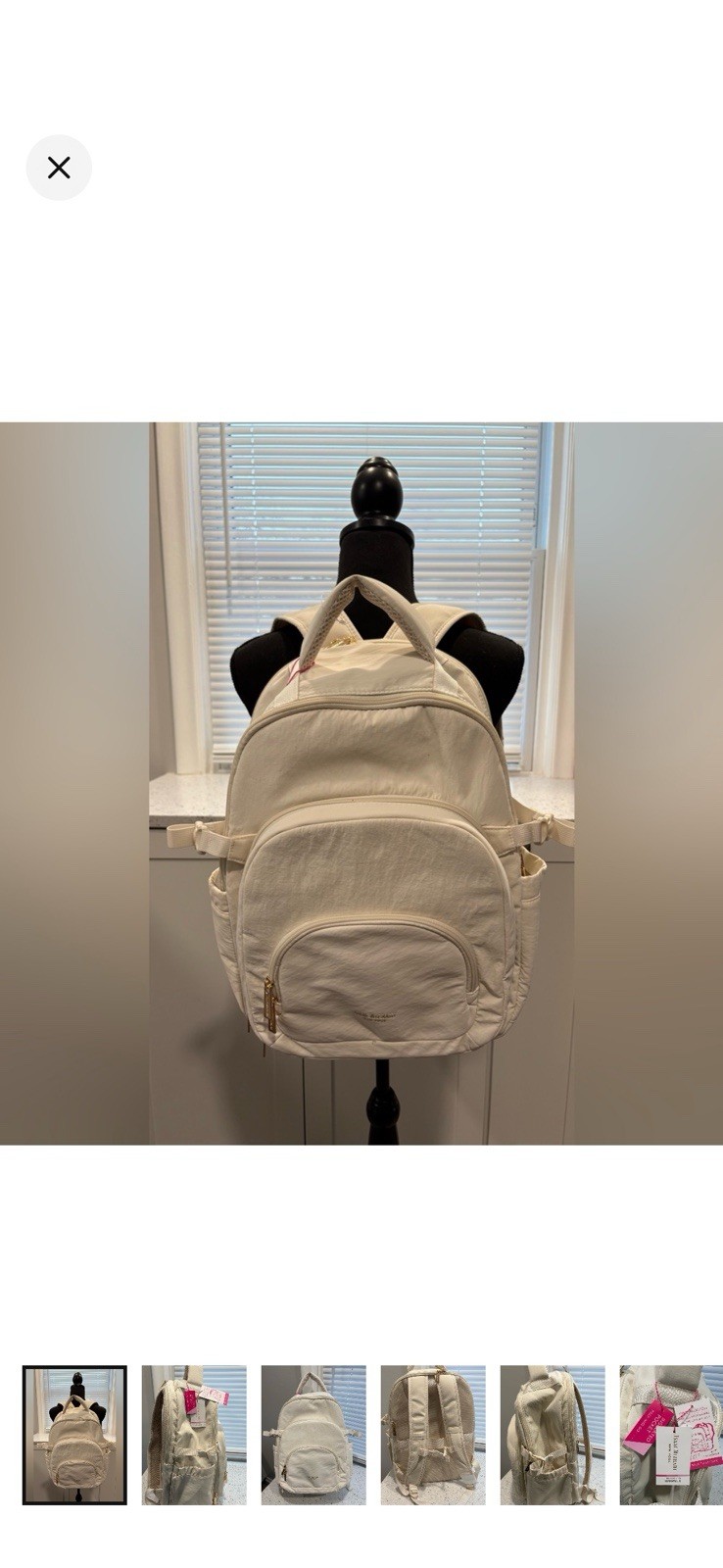 NWT Isaac Mizrahi Off-White Backpack- TikTok Edition