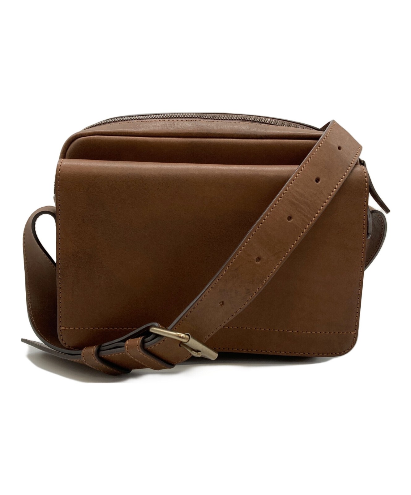 Tsuchiya Kaban Vehicle Small Flap Shoulder Bag Brown #TFB13548