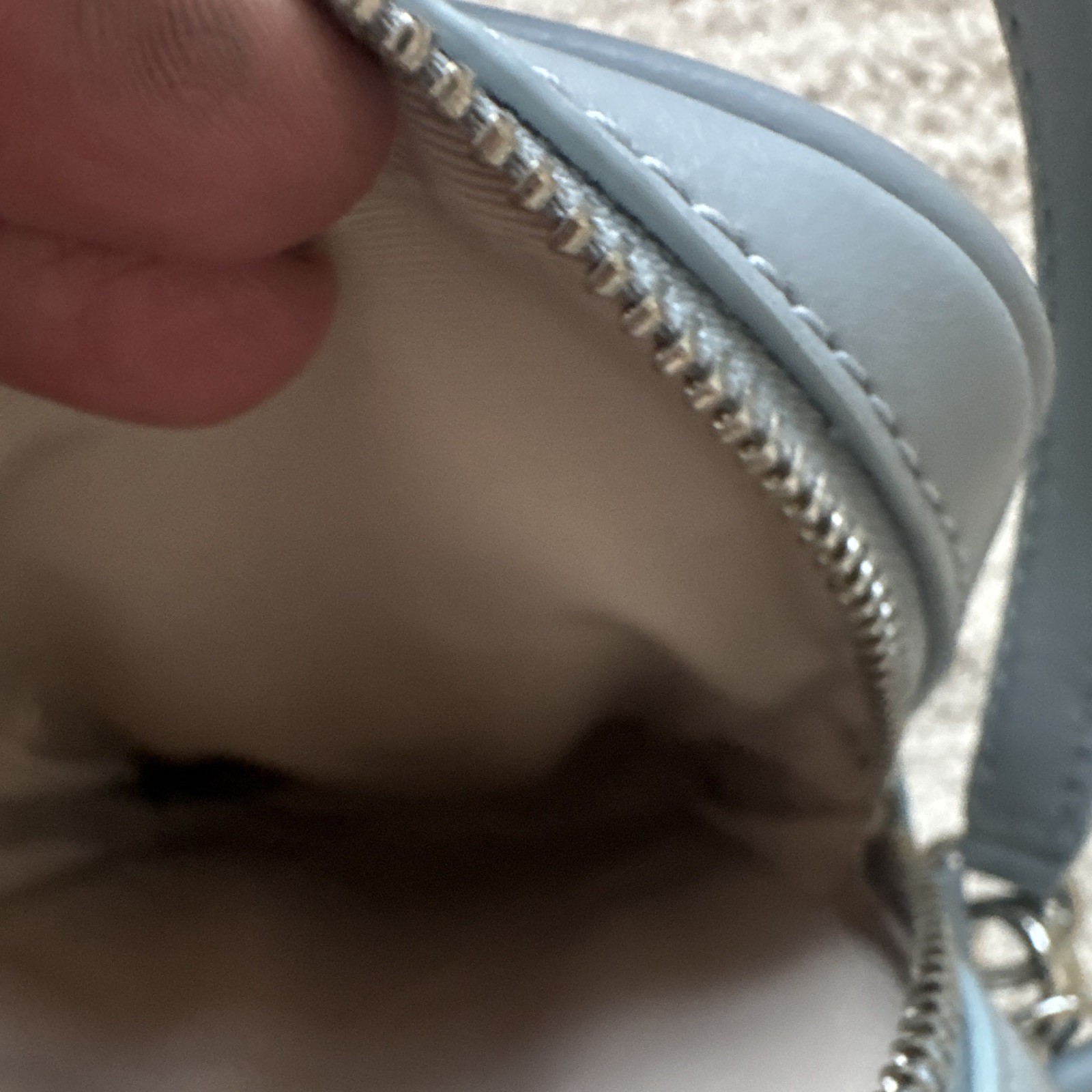 We-ar4-Light Blue Crossbody Bag Zip Closure Detachable Strap Silver Hardware