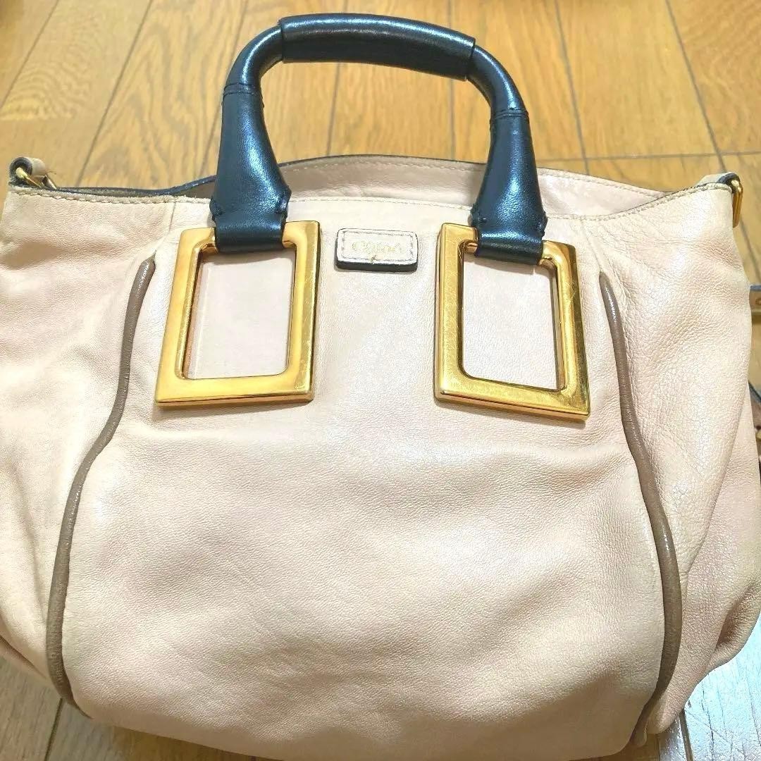 Auth Chloe Ethel 2way Handbag Leather Shoulder Bag Women’s Pink Zipper Logo
