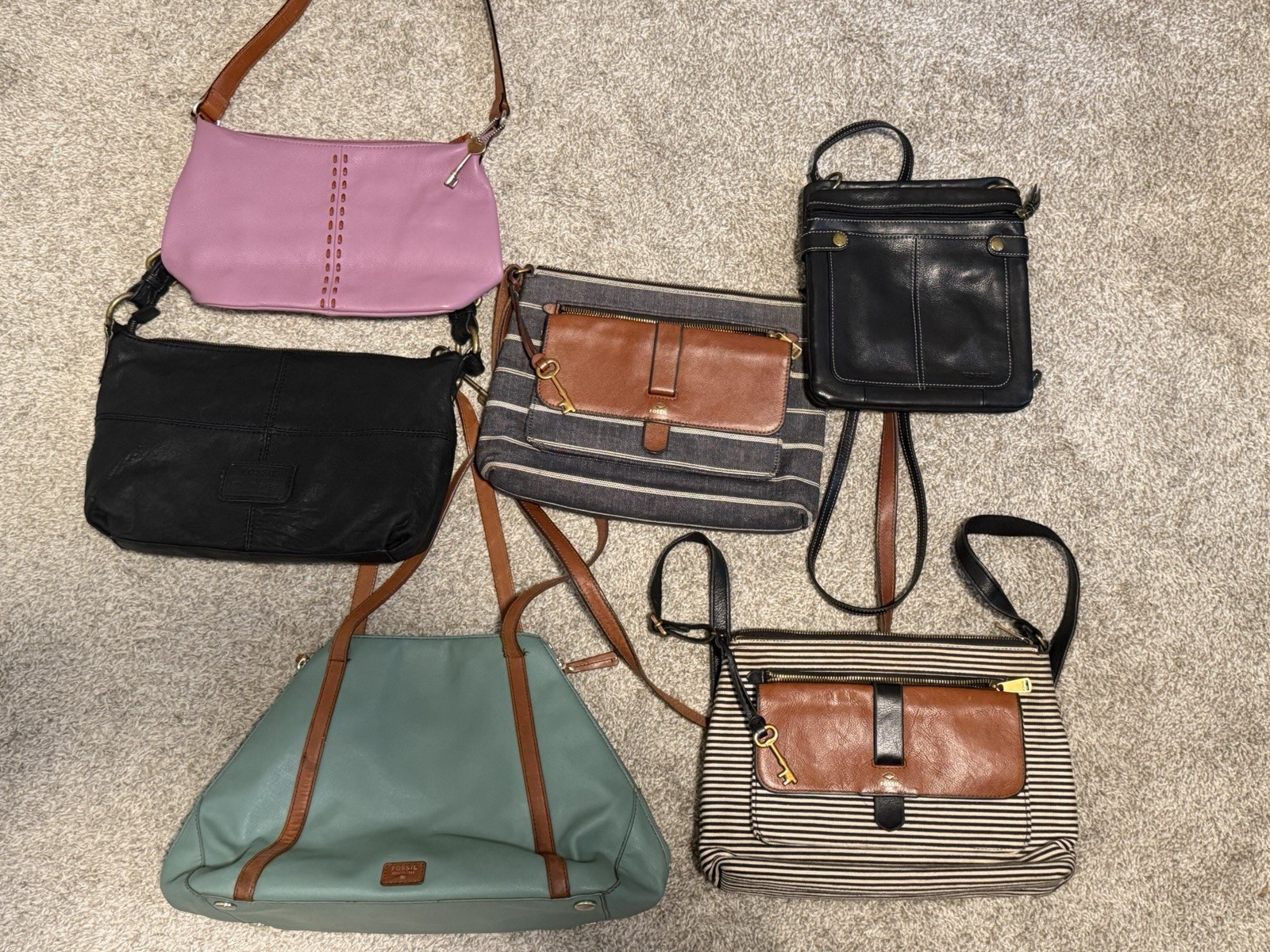 FOSSIL RESELLER LOT GOOD CONDITION TEAL/ PURPLE/ BLACK/ DENIM