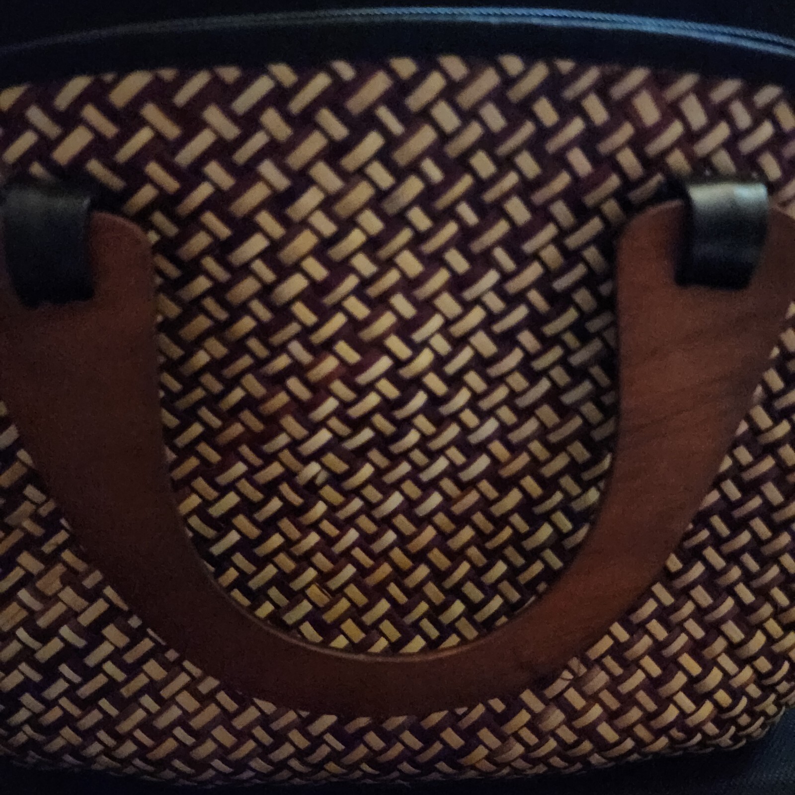 Artisan Crafted Woven Top Handle Bag Purse