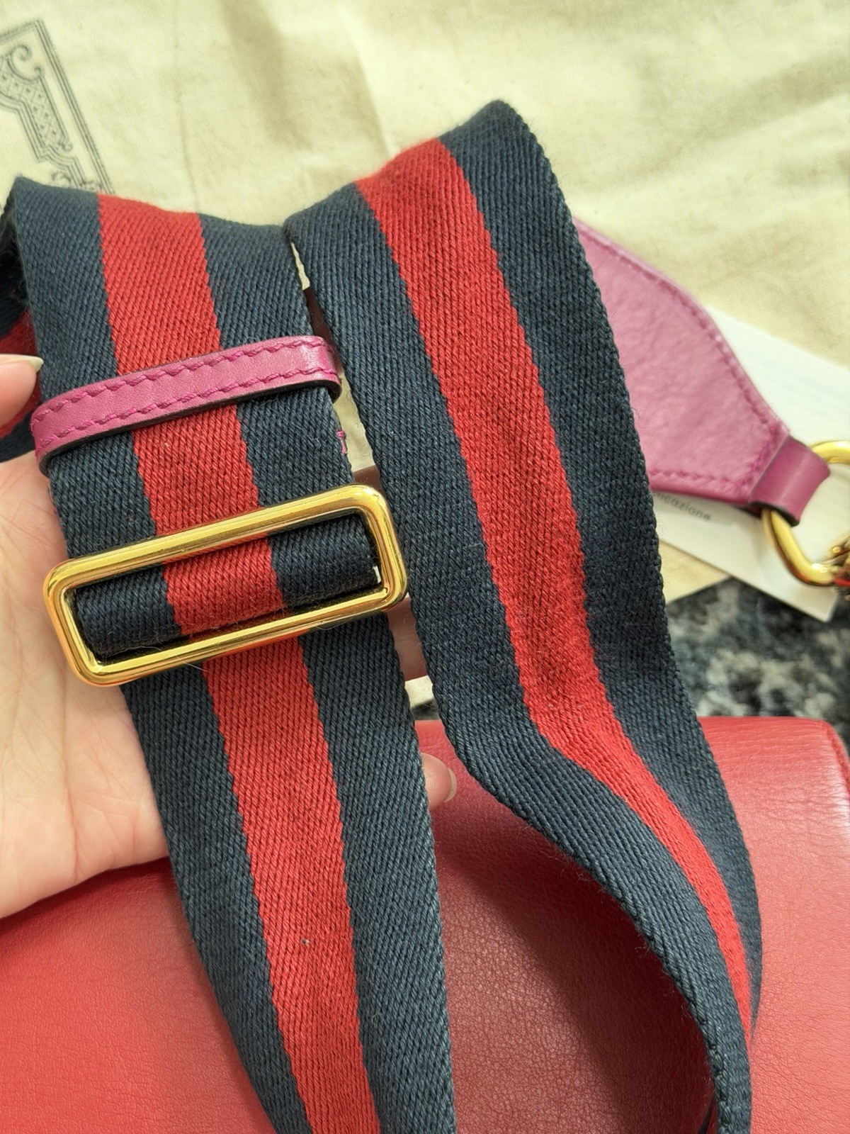 Gucci GG Supreme Monogram Calfskin Web Medium Padlock Messenger Shoulder Bag