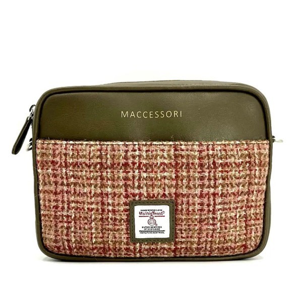 Maccessori Harris Tweed Crossbody Camera Bag Vegan Leather, 9.05″x6.29″x3.93″