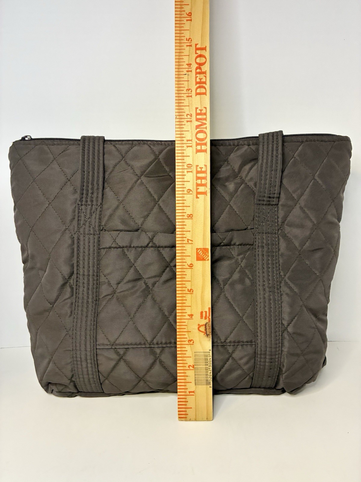 Braciano Quilted Brown Tote Bag Lined Lightweight Pockets Shoulder Bag