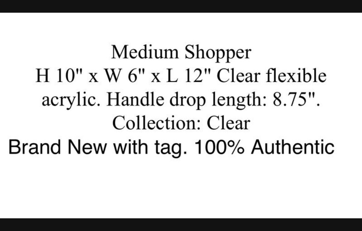 Dooney & Bourke Clear Medium Tote Shopper Bag Purse IT Leather Trim DB Logo-NWT