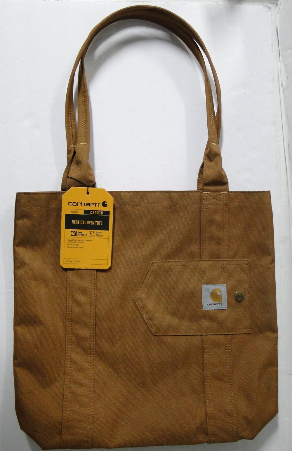 Carhartt Gear B0000378 Vertical Open Tote One Size Fits All Brown New w/Tags !
