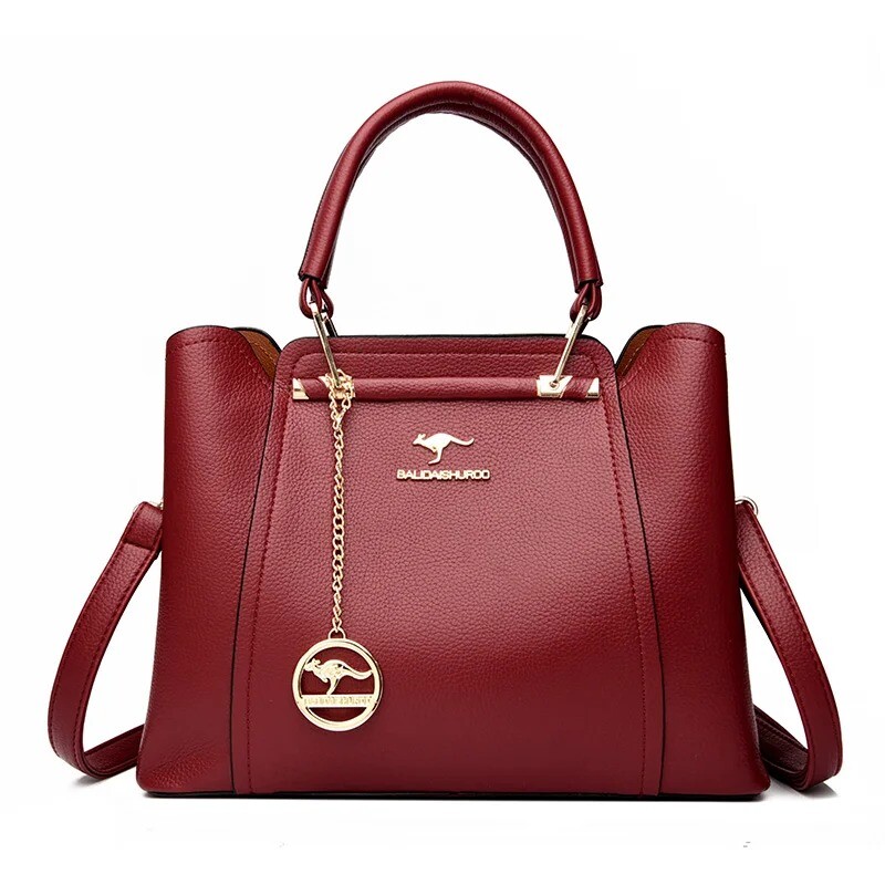 Women Soft Leather Handbags Luxury Designer 3 Layers Shoulder Crossbody Bags