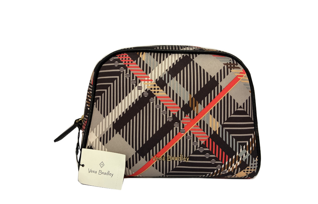 Vera Bradley Medium Zip Cosmetic Sofia Plaid NEW WITH TAG
