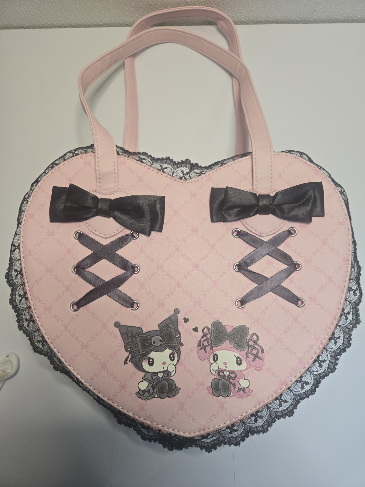 Her Universe My Melody X Kuromi Lolita Pink Heart Shaped Bag Purse