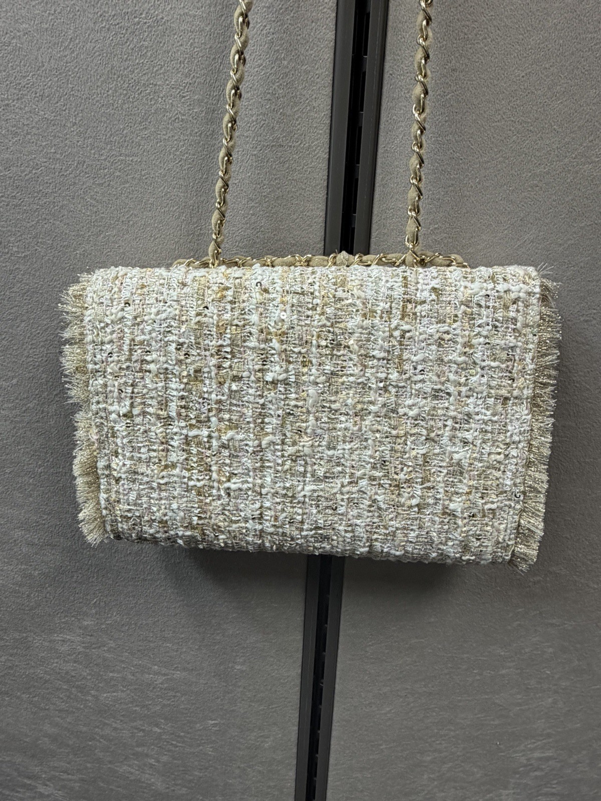 Brielle Crossbody Tweed Gold Chain Bag by Cristina Sabatini