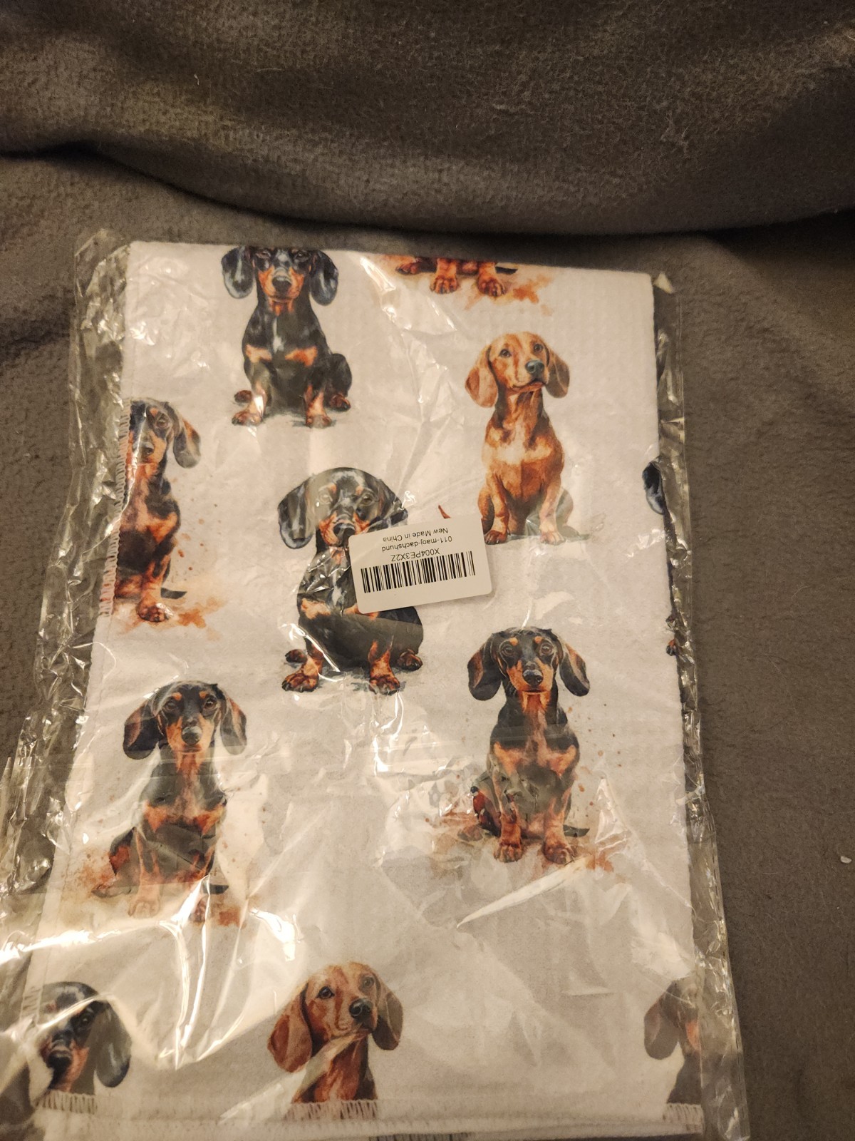 Dachshund Tote Bag 2Pcs Canvas and Dish Towel