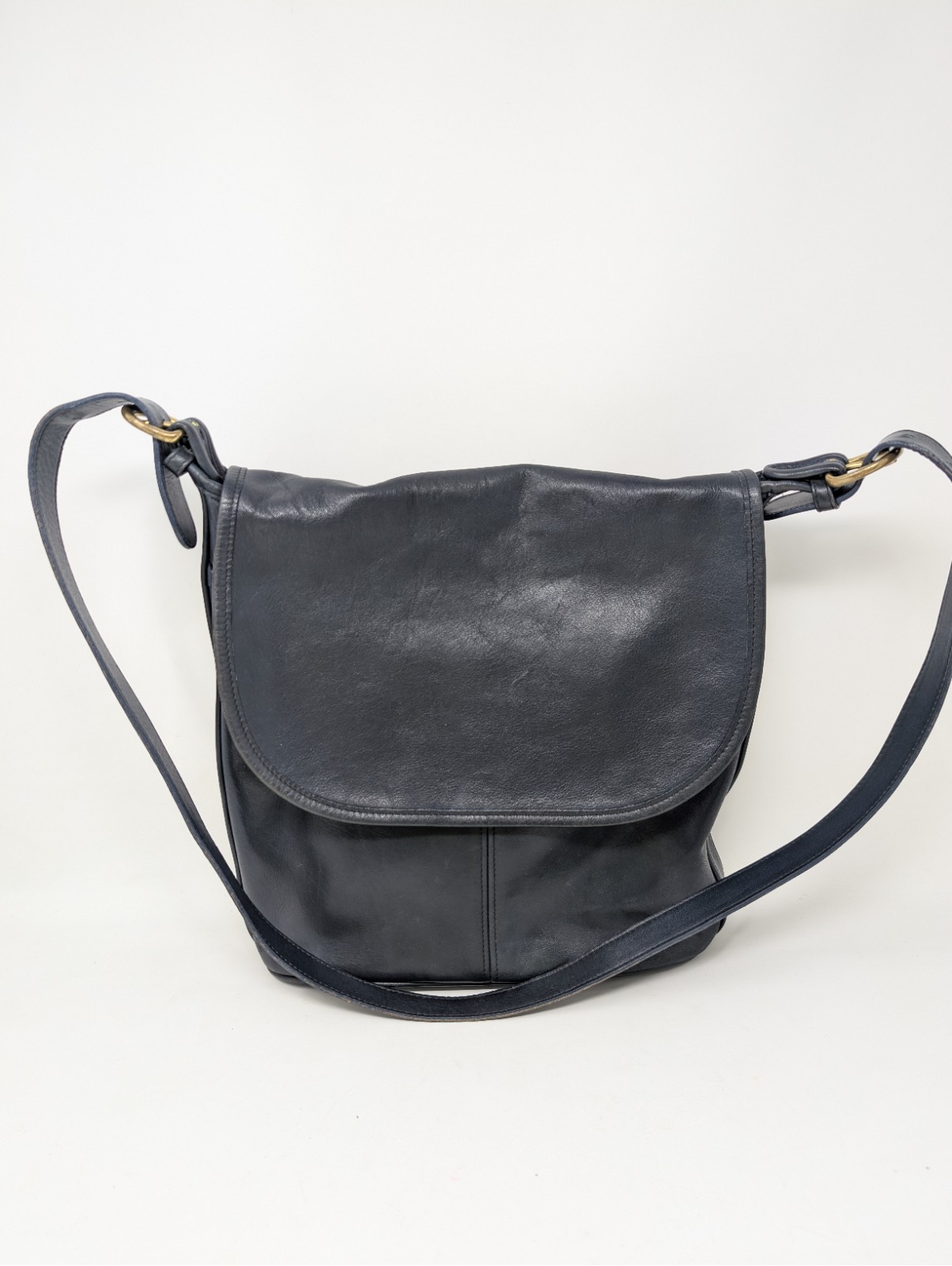CLEANED & CONDITIONED! 1995 Coach Whitney Shoulder Bag NAVY BLUE Vintage 4115