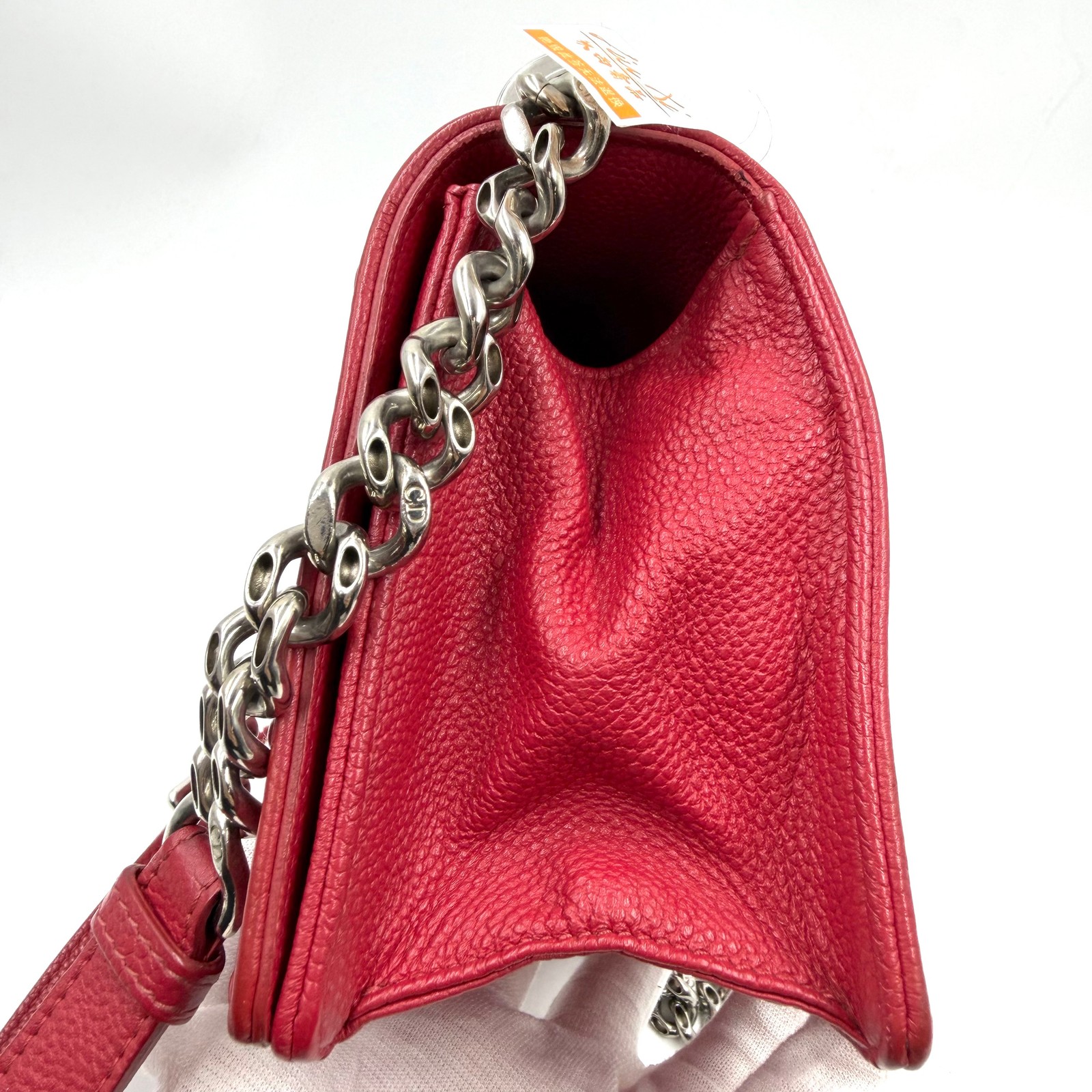 Pre-Owned Dior Classic Diorama series red leather shoulder bag