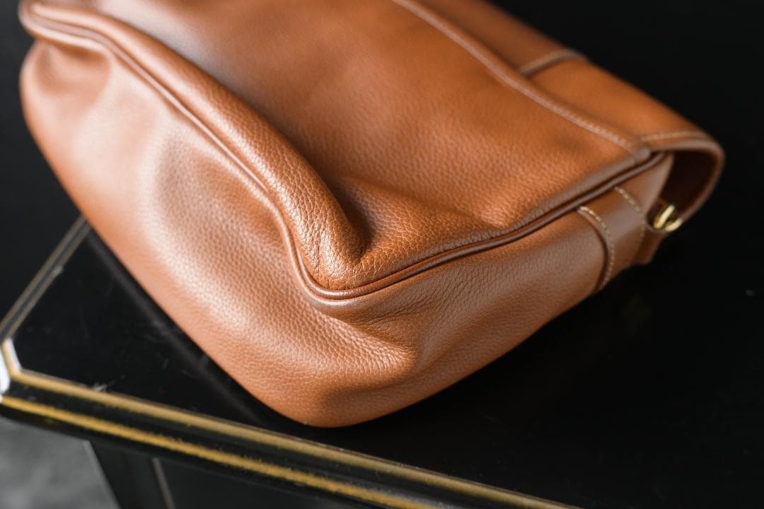 LONGCHAMP Leather Shoulder Bag Brown Auth Women about 9.06 x 12.20 × 2.76 inches