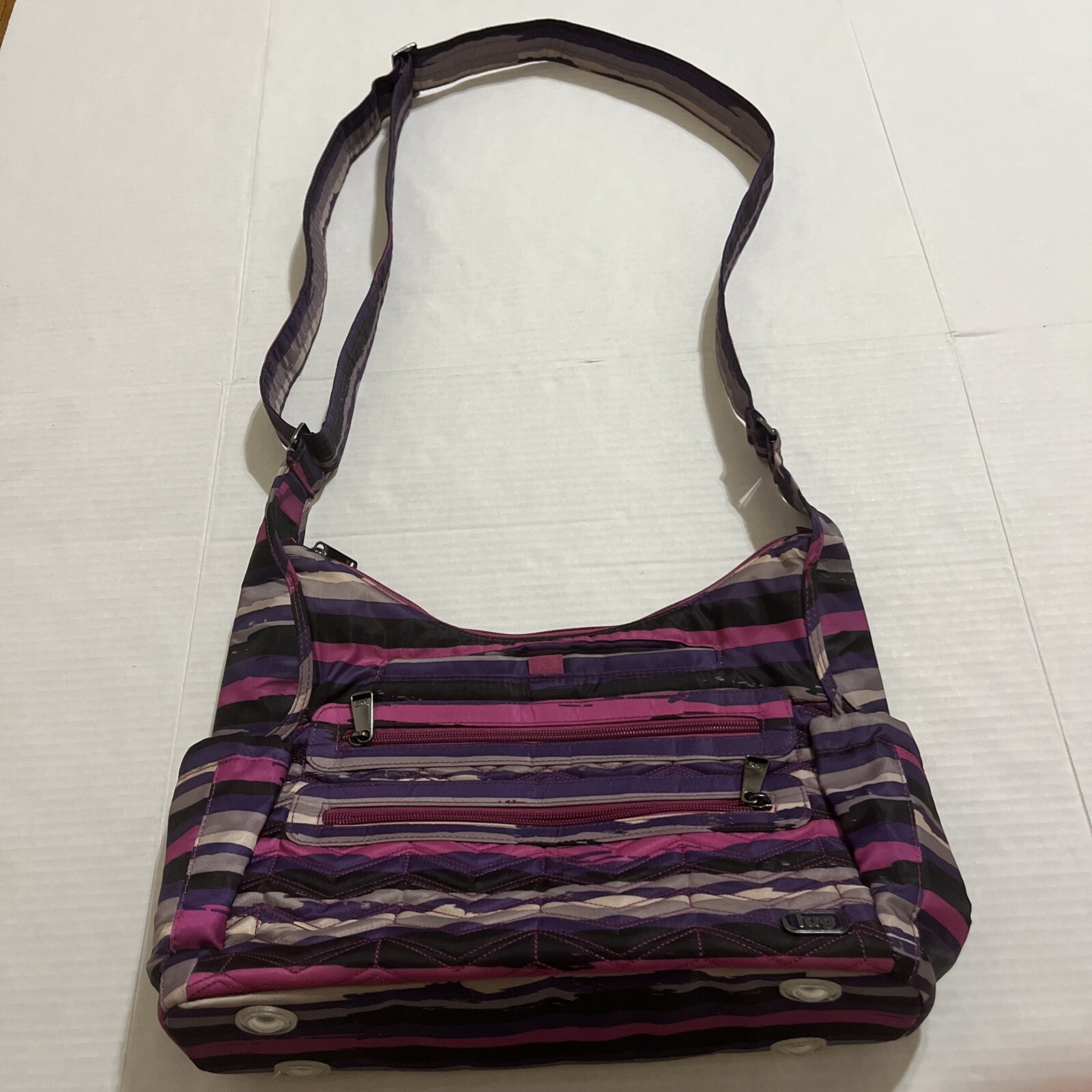LUG Camper Purse Purple Camo Crossbody Handbag Shoulder Bag Adjustable Strap